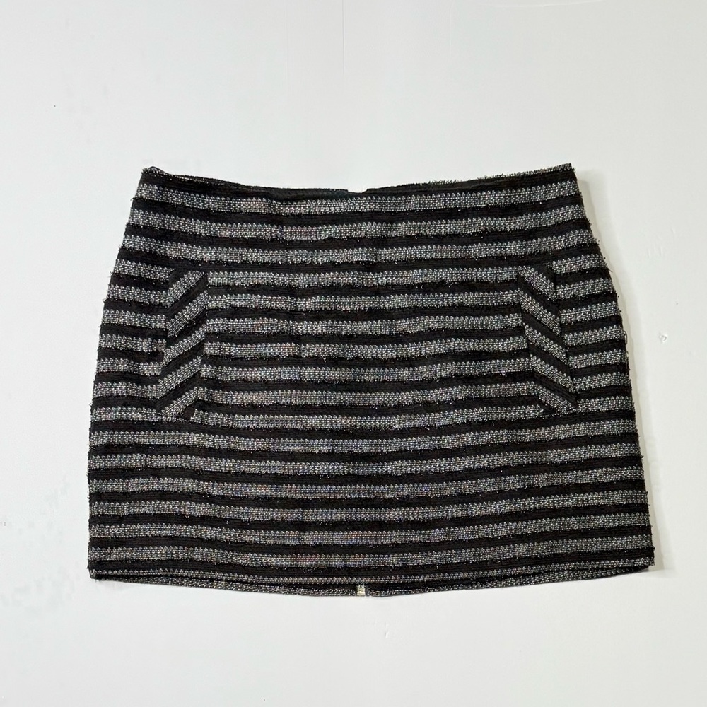 Topshop Black and Gray Mini Pencil Skirt
